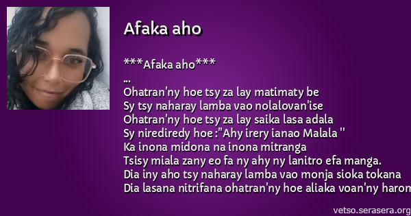 AFAKA AHO - Mahalia - Tononkalo Malagasy