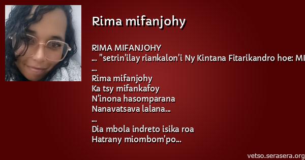 RIMA MIFANJOHY - Mahalia - Tononkalo Malagasy